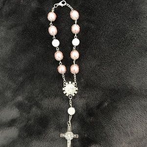 Large beaded rosary bracelet